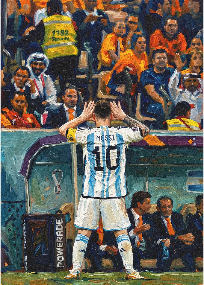 Lionel Messi Topo Gigio Celebration Painting