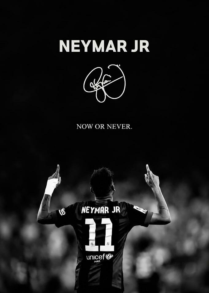 Neymar Jr Football Poster