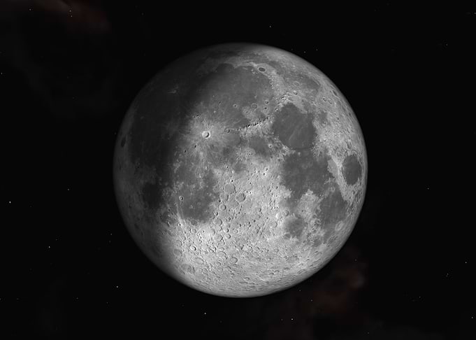 Detailed Full Moon in Space