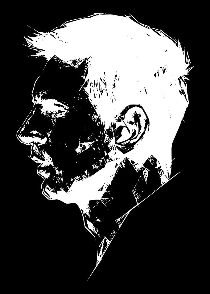 Lionel Messi Black and White Portrait