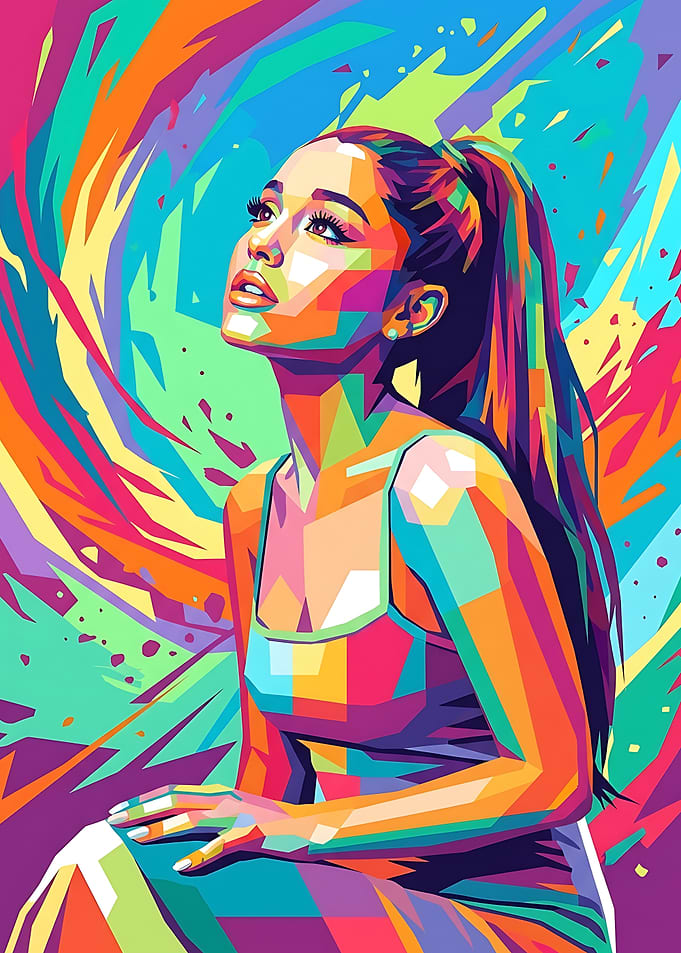 Ariana Grande Pop Art Portrait