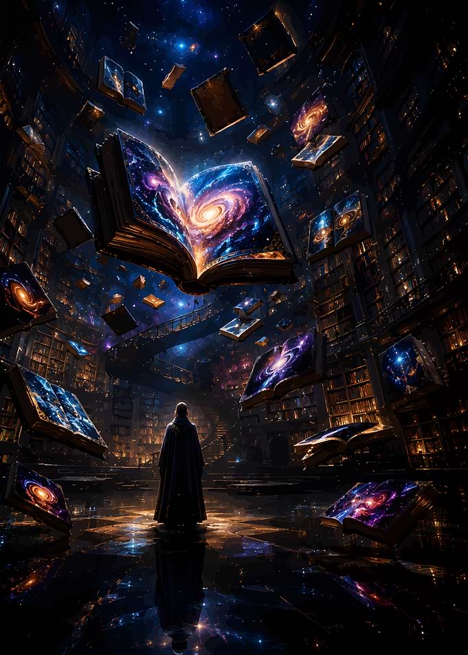 Wizard in a Cosmic Library