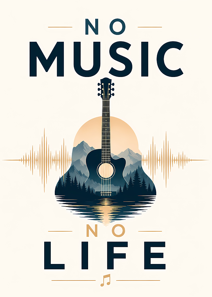 No Music No Life Guitar Poster