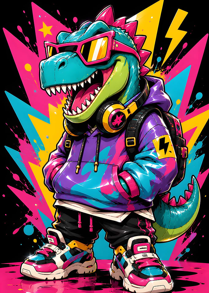 Cool Hip-Hop Dinosaur Character
