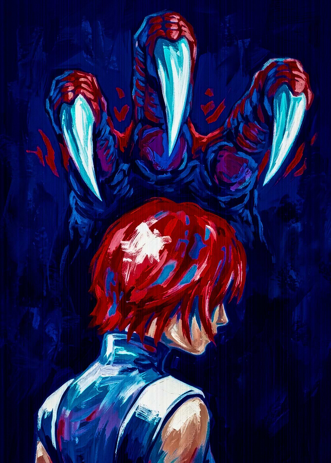 Regina and Dinosaur Claw Art