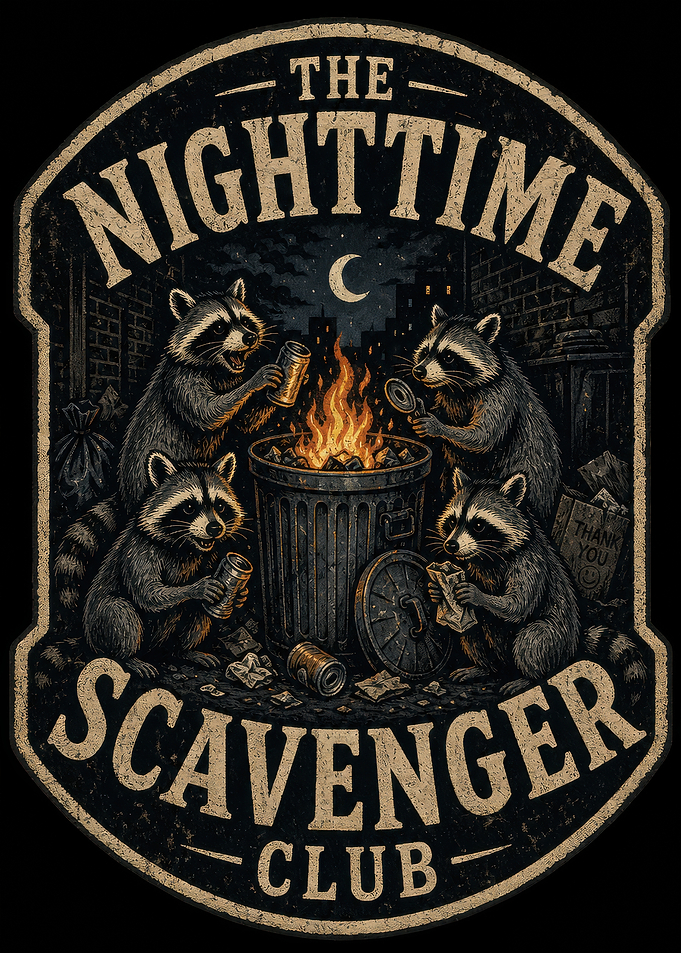 The Nighttime Scavenger Club Raccoons