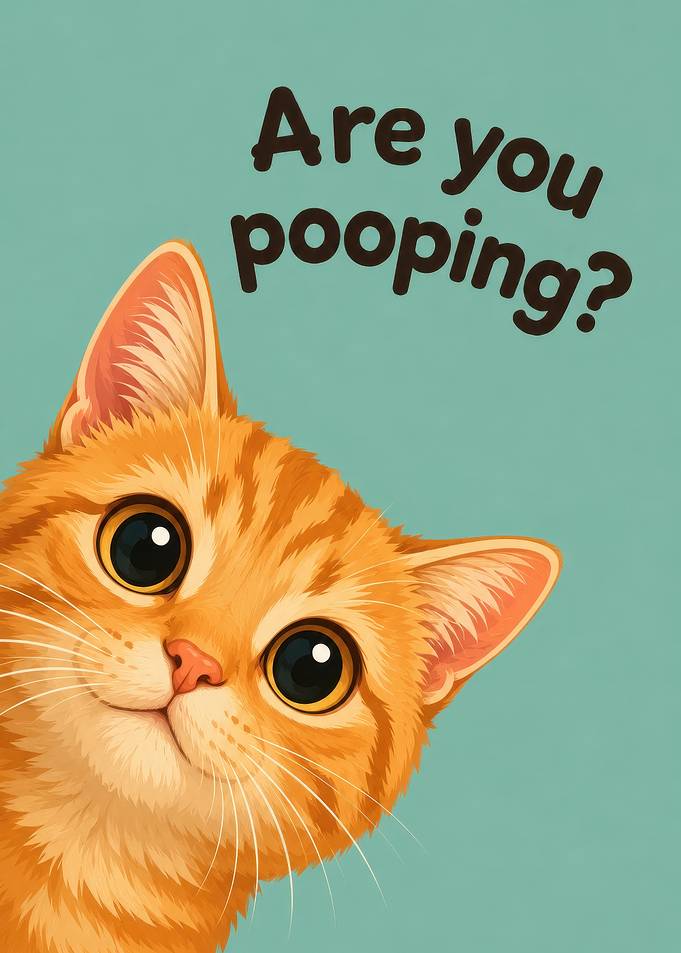 Funny Cat 'Are You Pooping?'