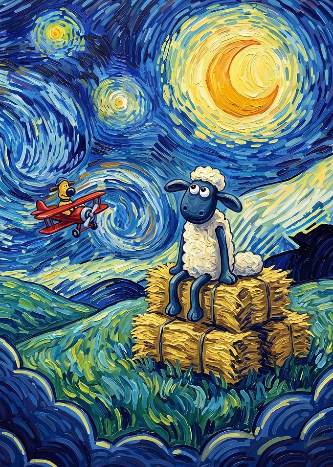 Shaun the Sheep Starry Night Parody