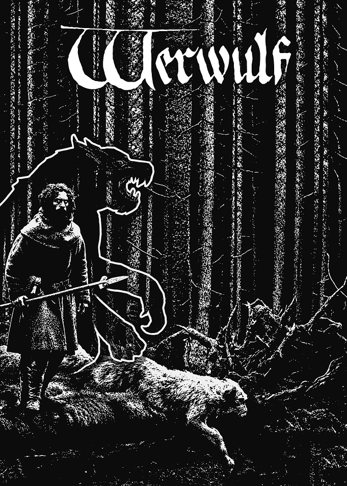 Werwulf Dark Fantasy Forest Illustration