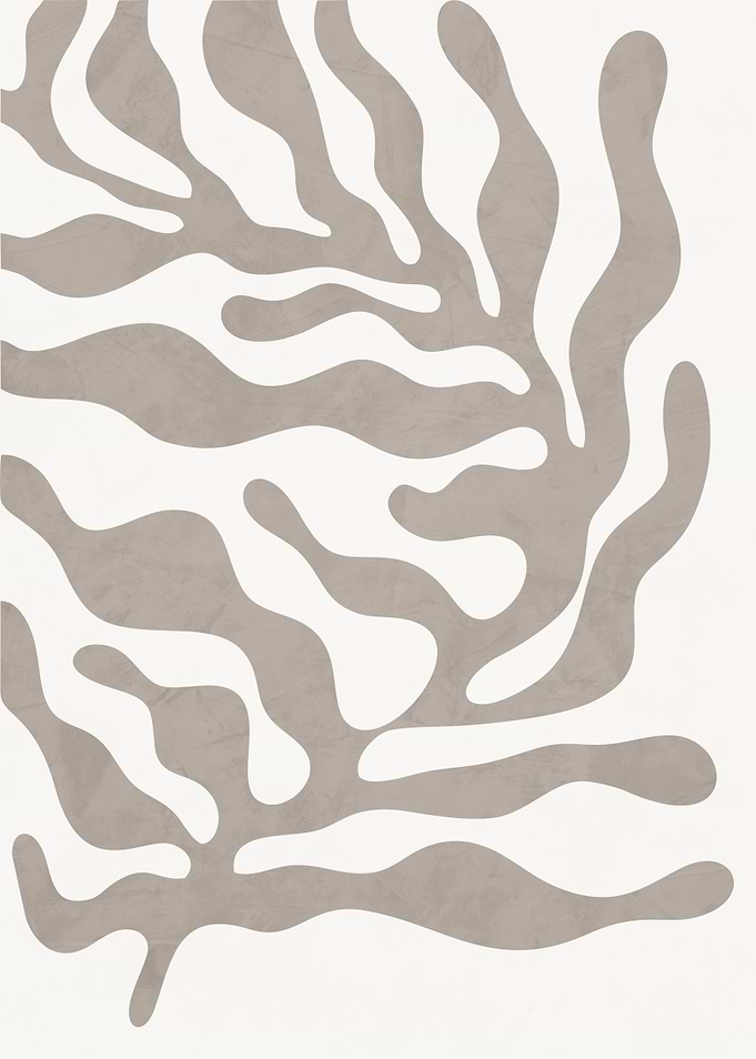 Minimalist Beige Organic Leaf Shape