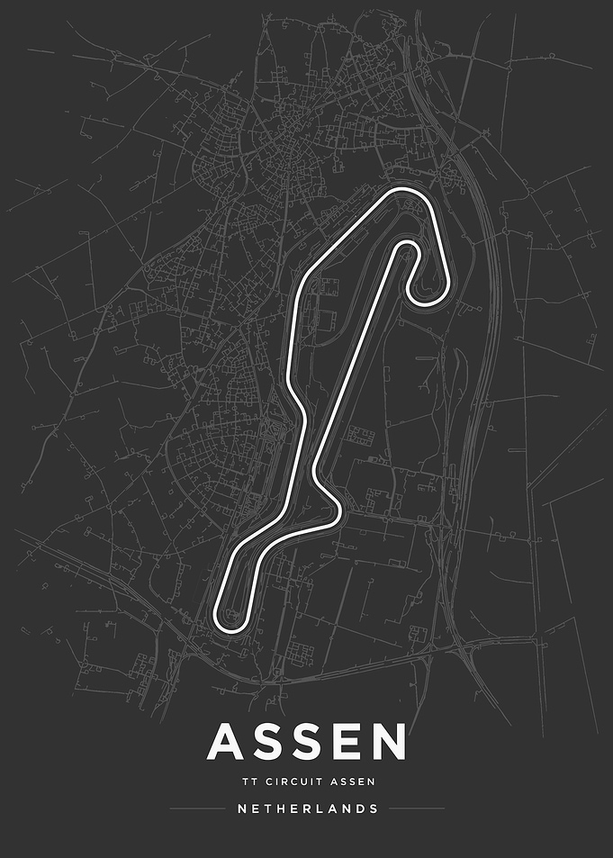 TT Circuit Assen Track Map Poster