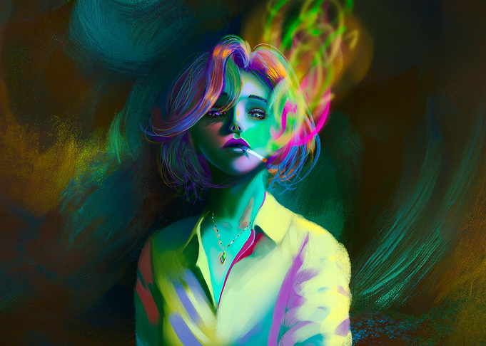 Portrait of a Smoking Woman