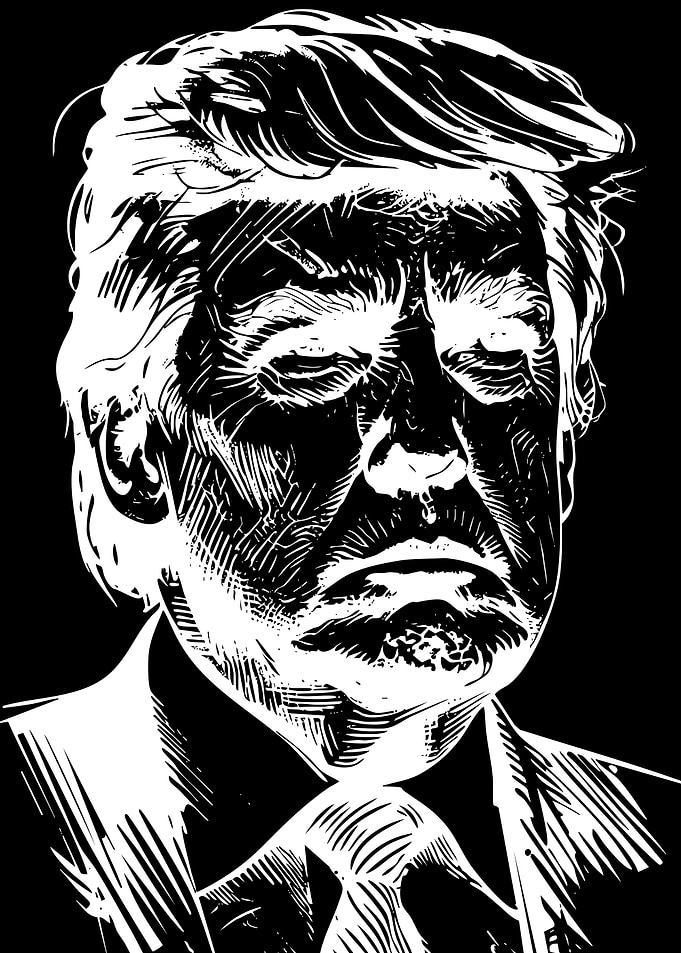 High Contrast Donald Trump Portrait