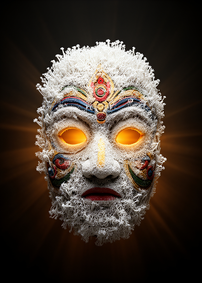 Mystical Glowing Asian Mask