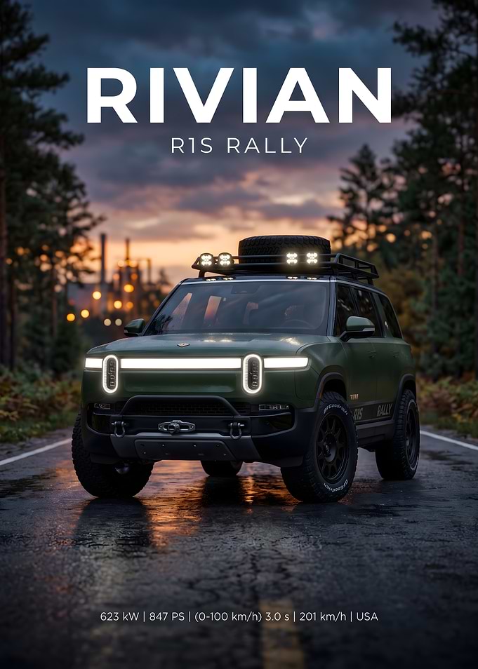 Rivian R1S Rally Concept Poster
