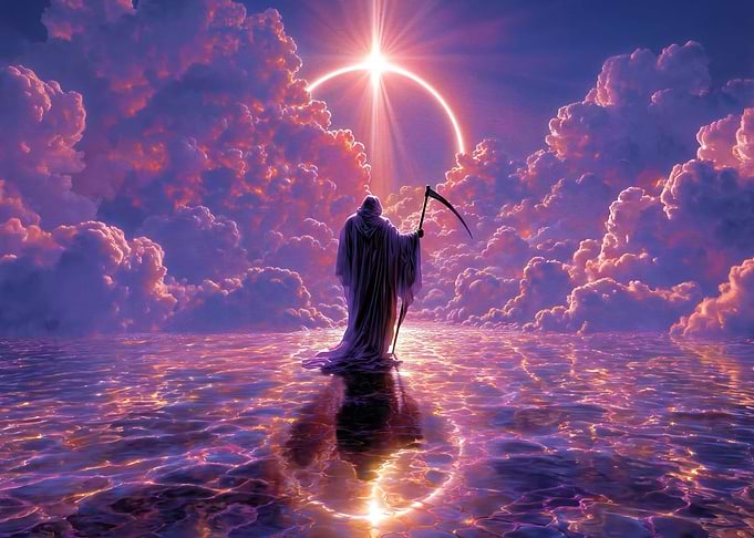Grim Reaper Under Solar Eclipse