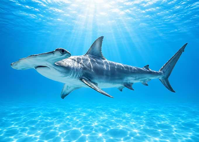 Great Hammerhead Shark Underwater