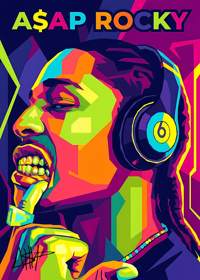 A$AP Rocky Pop Art Portrait