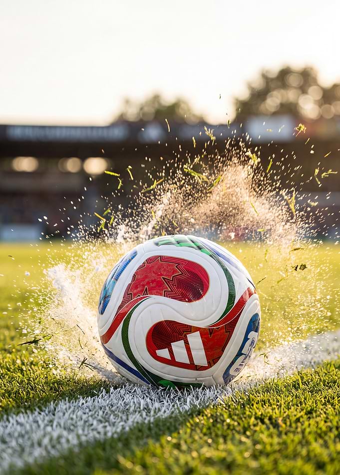 Adidas Soccer Ball Striking Grass