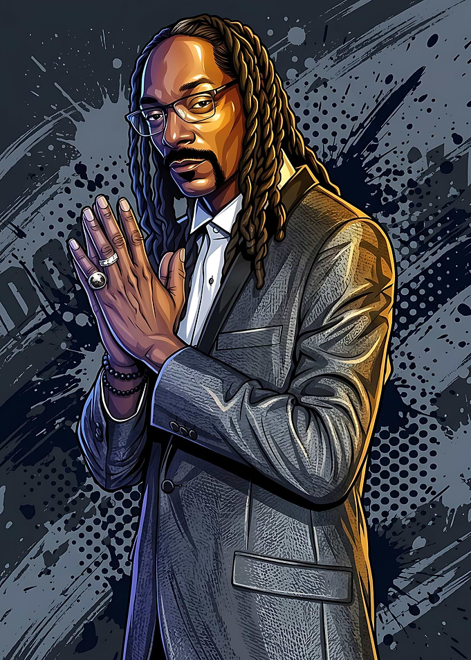 Snoop Dogg Stylized Portrait Illustration