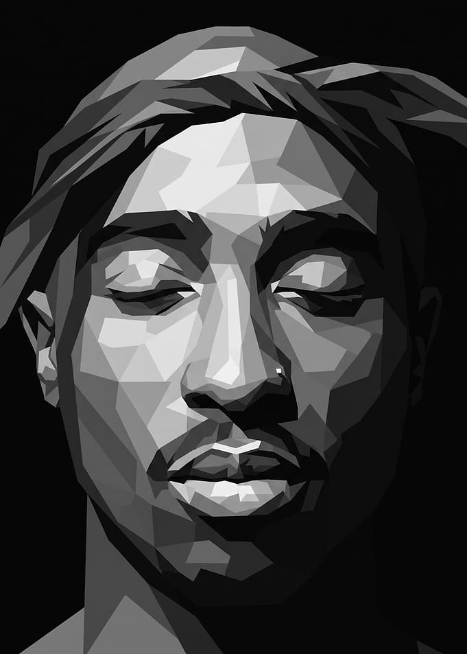 Low Poly Tupac Shakur Portrait