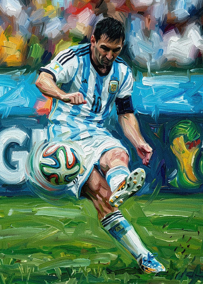 Lionel Messi Argentina Soccer Painting