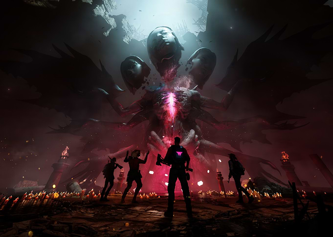 Group Confronting Eldritch Horror Boss