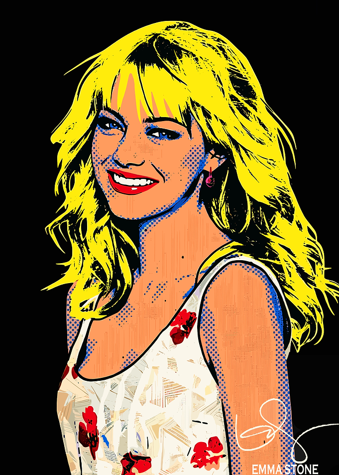 Pop Art Portrait of Emma Stone