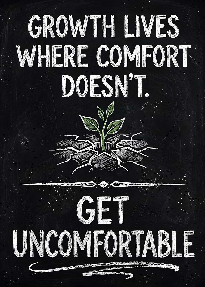 Growth Lives Where Comfort Doesn't Poster