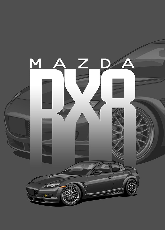 Mazda RX8 Digital Car Poster