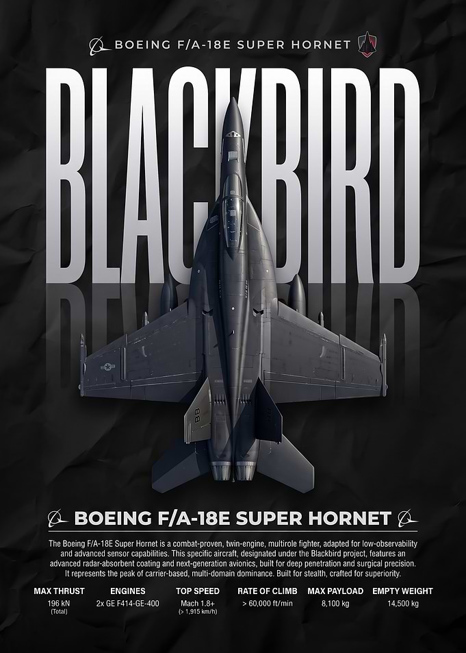 sleek Boeing F/A-18E Super Hornet Poster