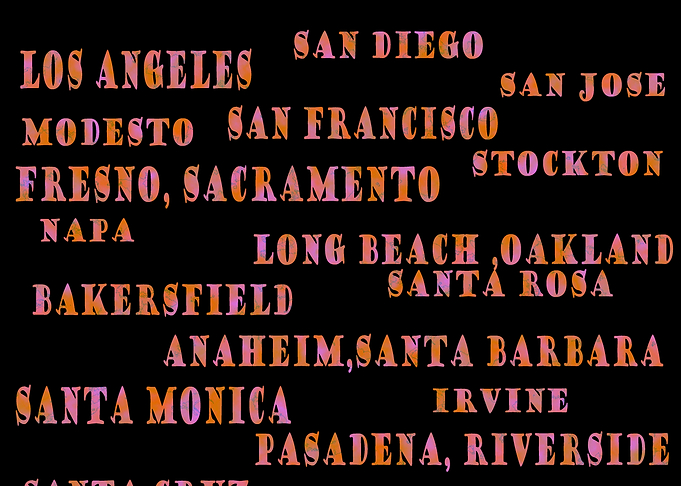 California Cities Text Art