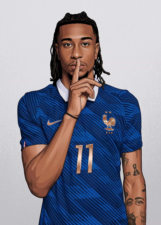 Michael Olise France Football Illustration