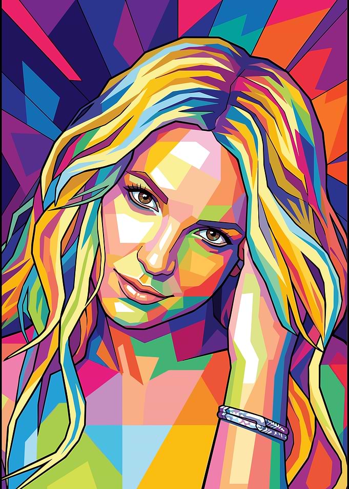 Britney Spears WPAP Pop Art Portrait