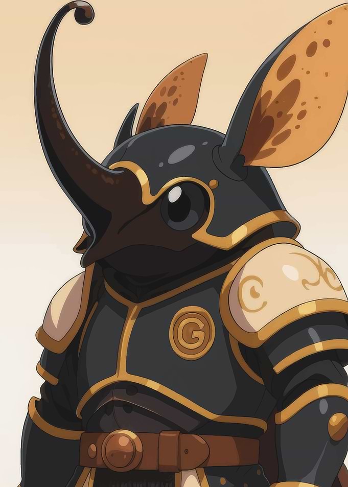Armored Beetle Warrior Character Portrait