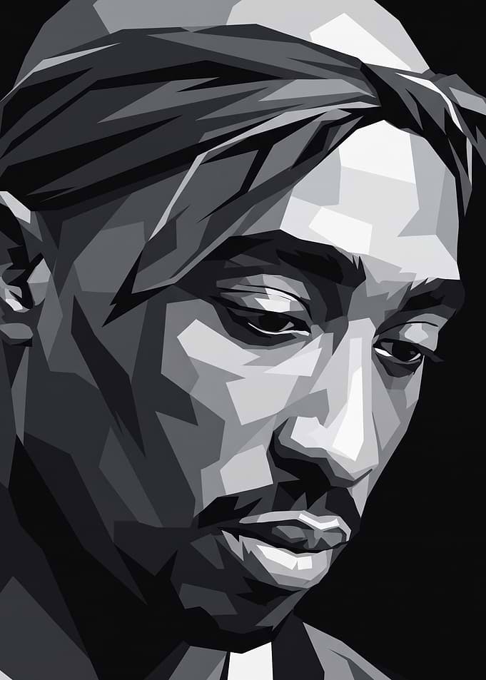 Tupac Shakur Geometric Portrait
