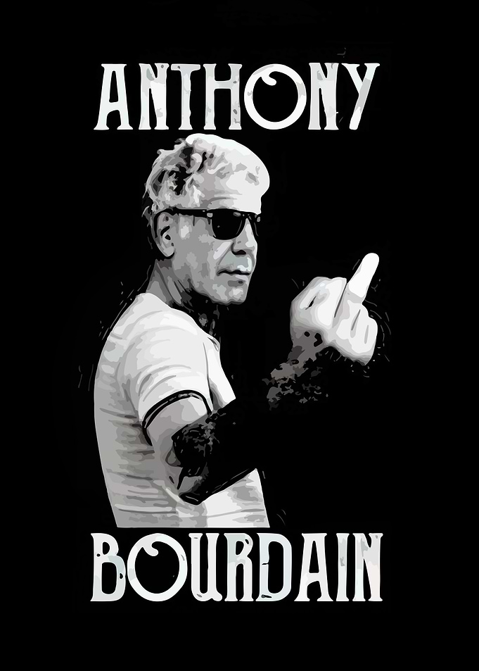 Anthony Bourdain Middle Finger Portrait