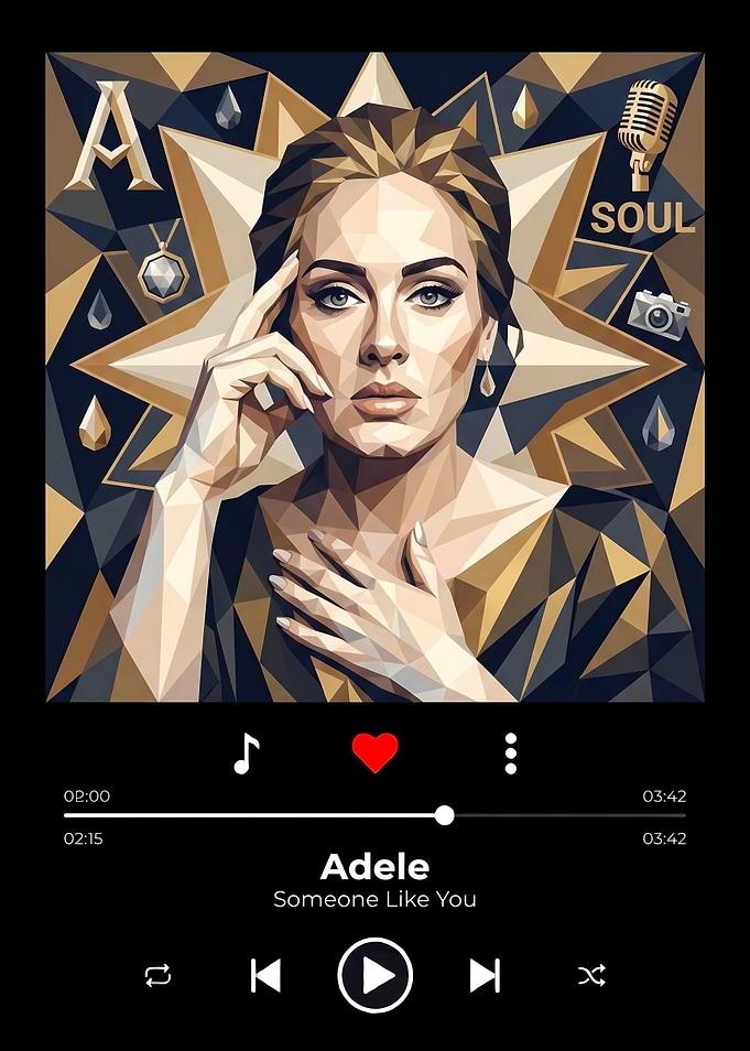 Adele Low Poly Music Player Art