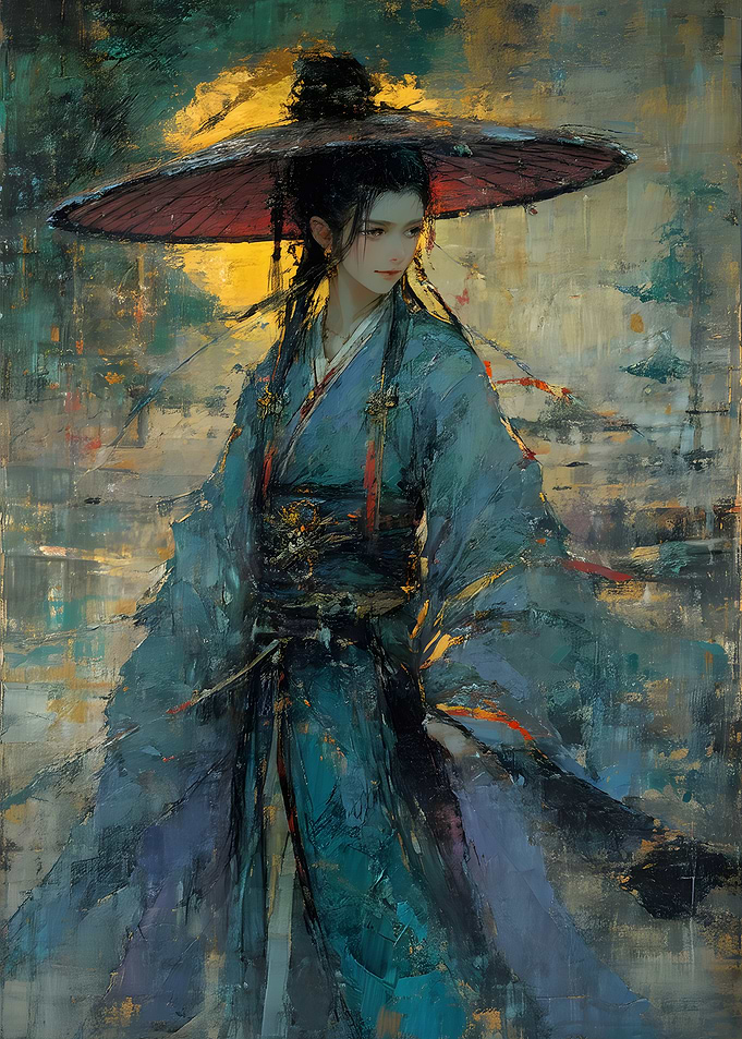 Elegant Samurai in Traditional Attire