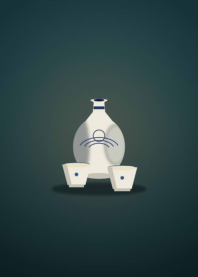 Sake Set - Minimalist Japanese Tokkuri and Ochoko Cups