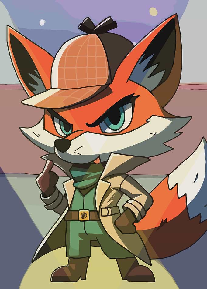 Detective Fox Cartoon Character