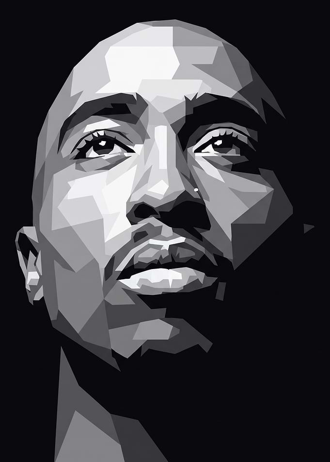 Tupac Shakur Low Poly Portrait