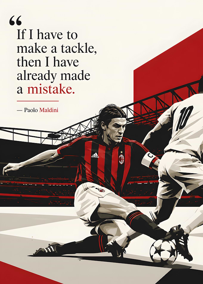 Paolo Maldini Soccer Quote Poster