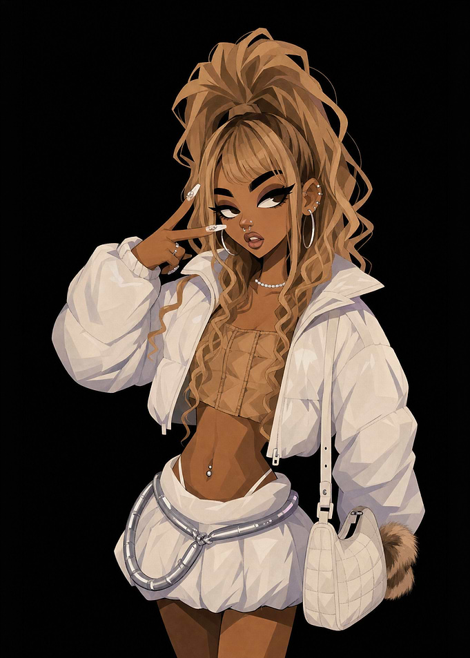 Stylish Girl in Y2K Fashion