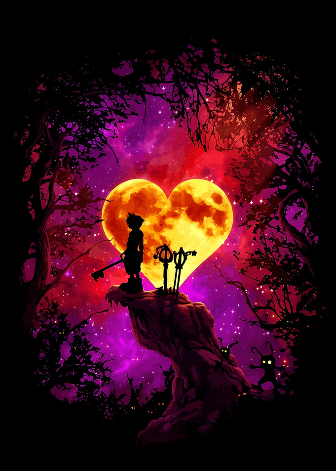 Kingdom Hearts Sora Heart Moon Silhouette