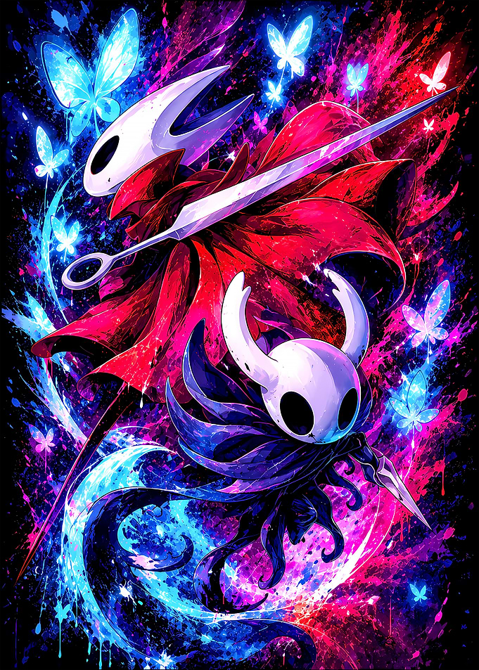 Hollow Knight and Hornet Dynamic Illustration