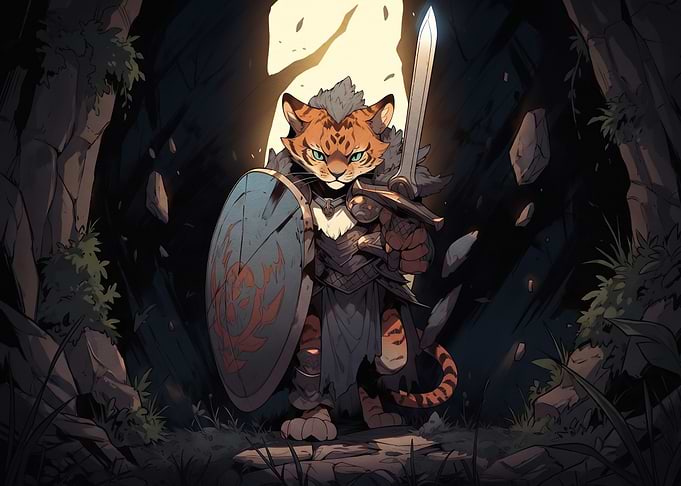 Tiger Warrior Adventurer in Cave