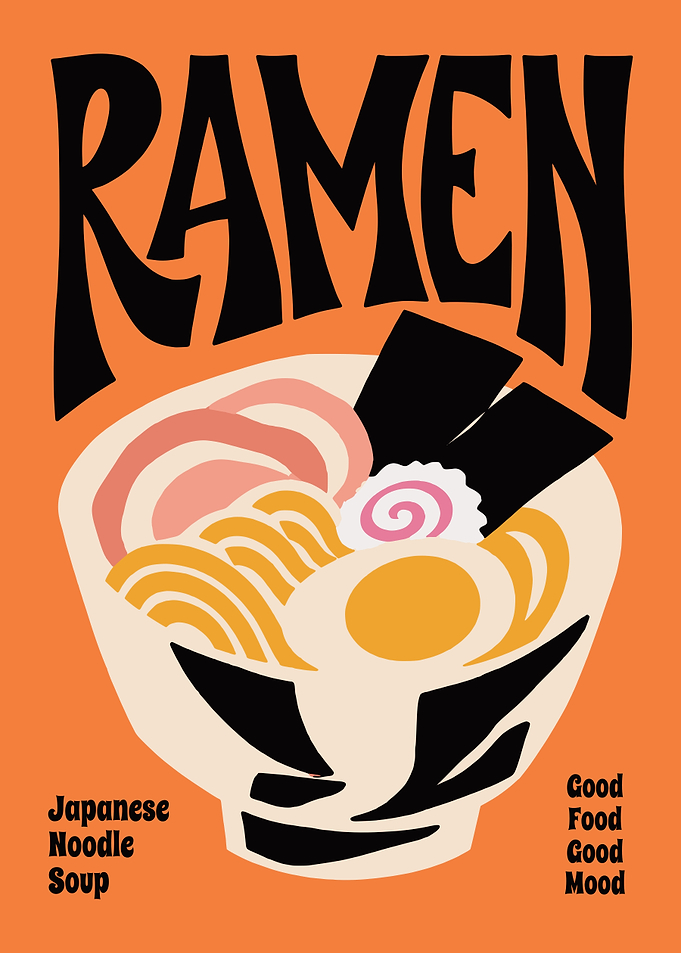 Retro Ramen Noodle Soup Poster