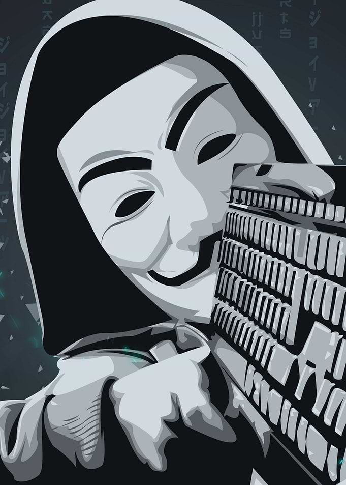 Anonymous Hacker with Keyboard