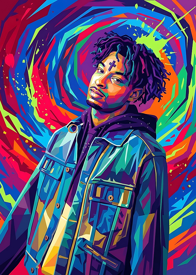 21 Savage Pop Art Portrait